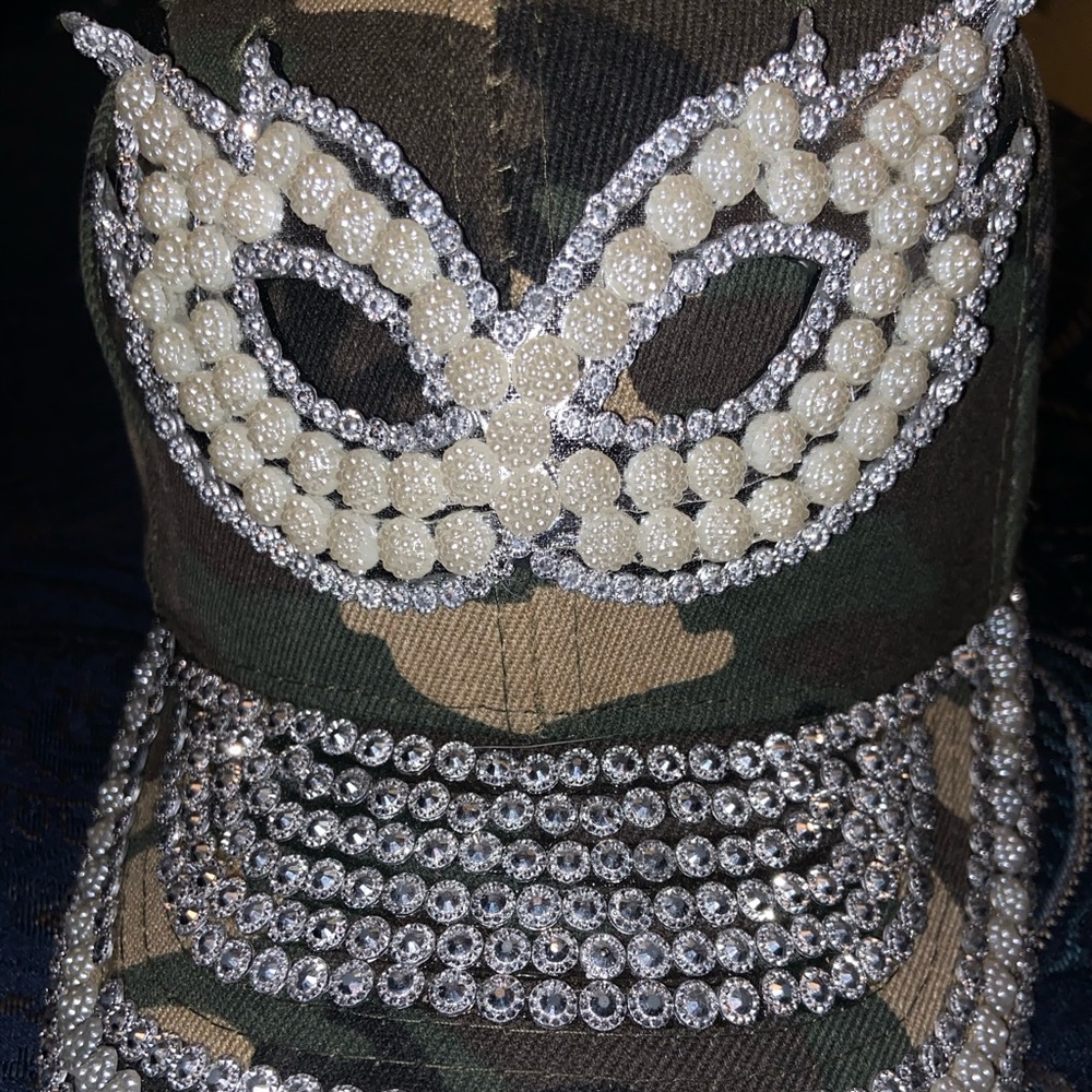 Camo Rhinestone ball cap